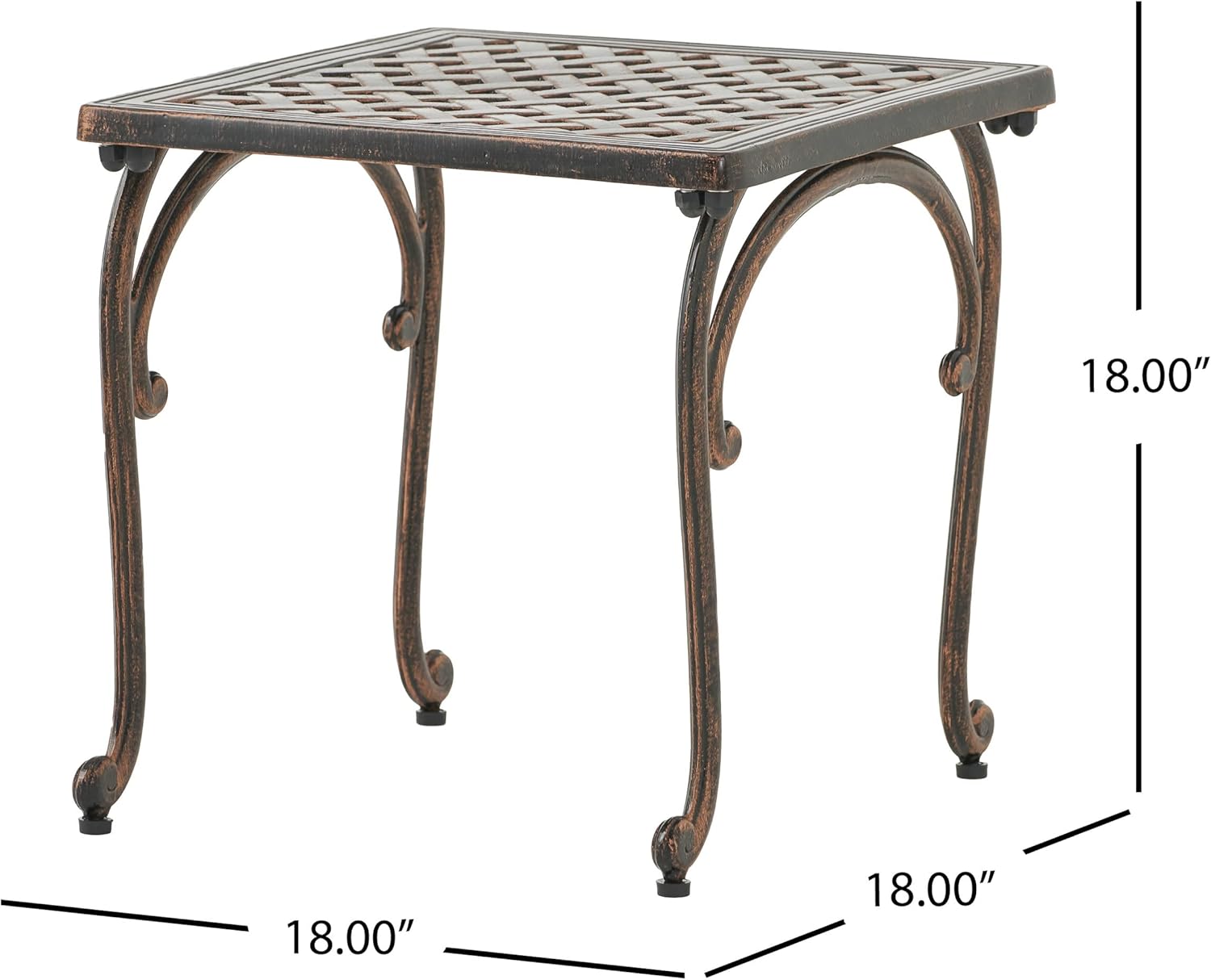 Shiny Copper Outdoor Cast End Tables, 2-Pcs Set C771