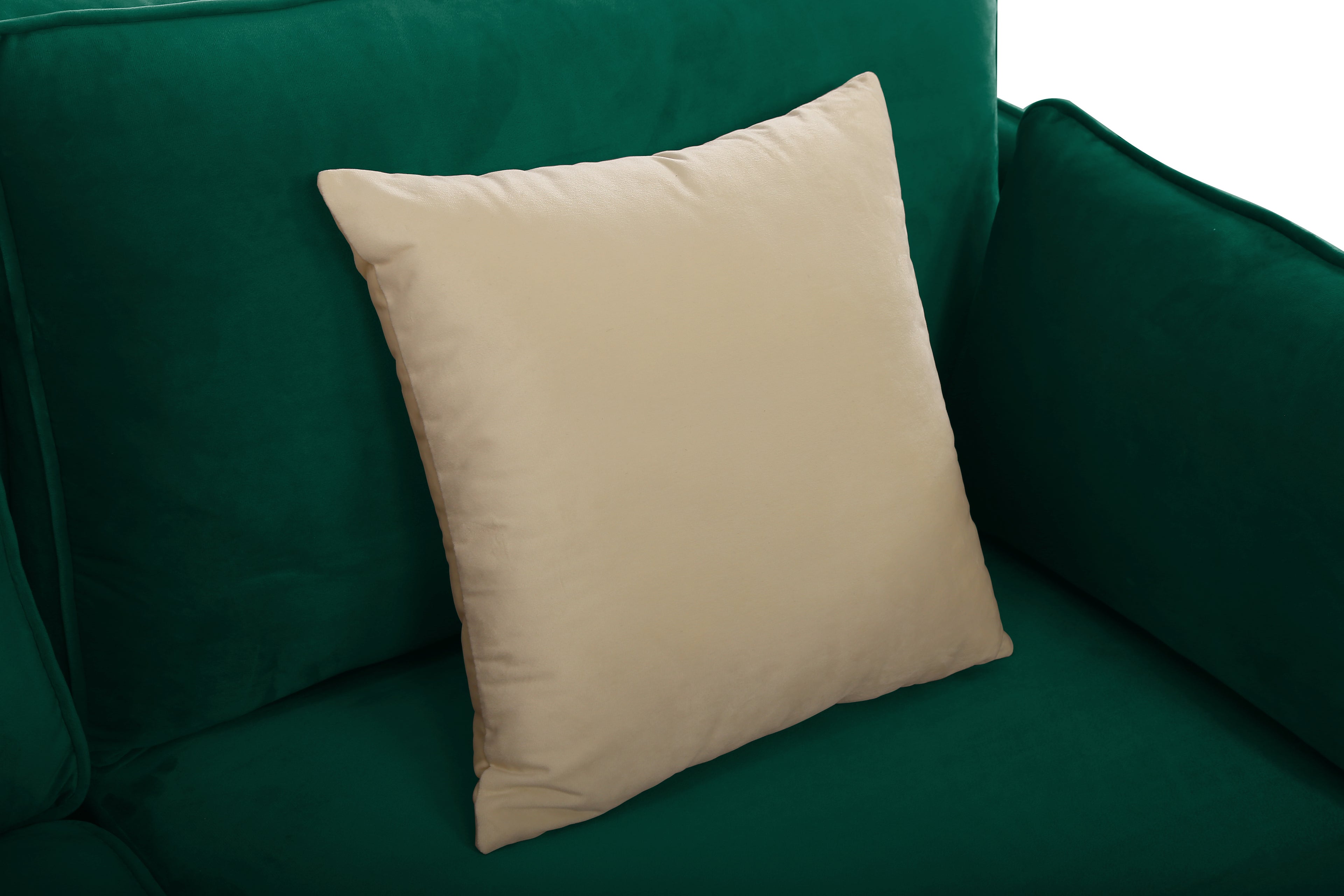 Green Velvet L-Shaped Reversible Sectional Sofa R7520