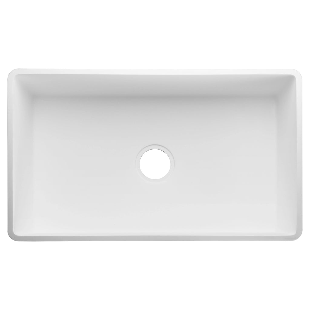 White Single Basin Kitchen Sink Q558701