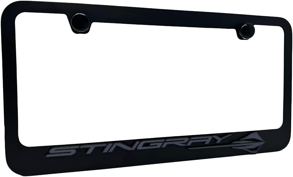 Black License Plate Frame with Fish Logo Pack of 2 L49946