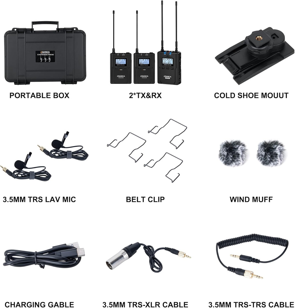 UHF Wireless Lavalier Microphone with Real-time Storage, Dual-Channel O67728
