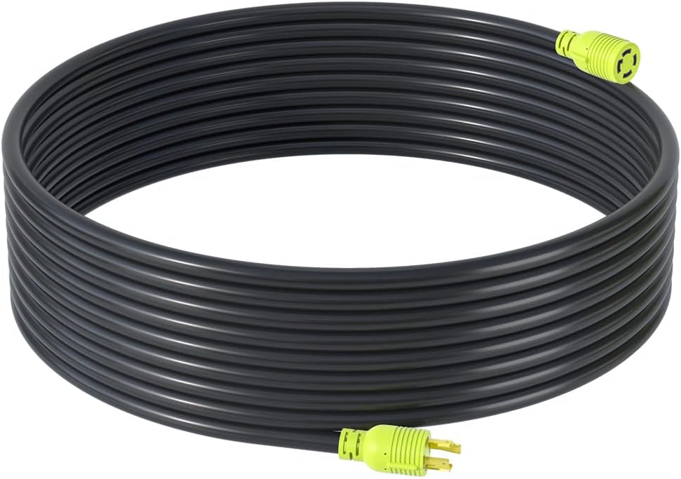 4 Prong 30 Amp Generator Extension Cord, NEMA L14-30P/L14-30R, 10 Gauge SJTW, 50FT E803