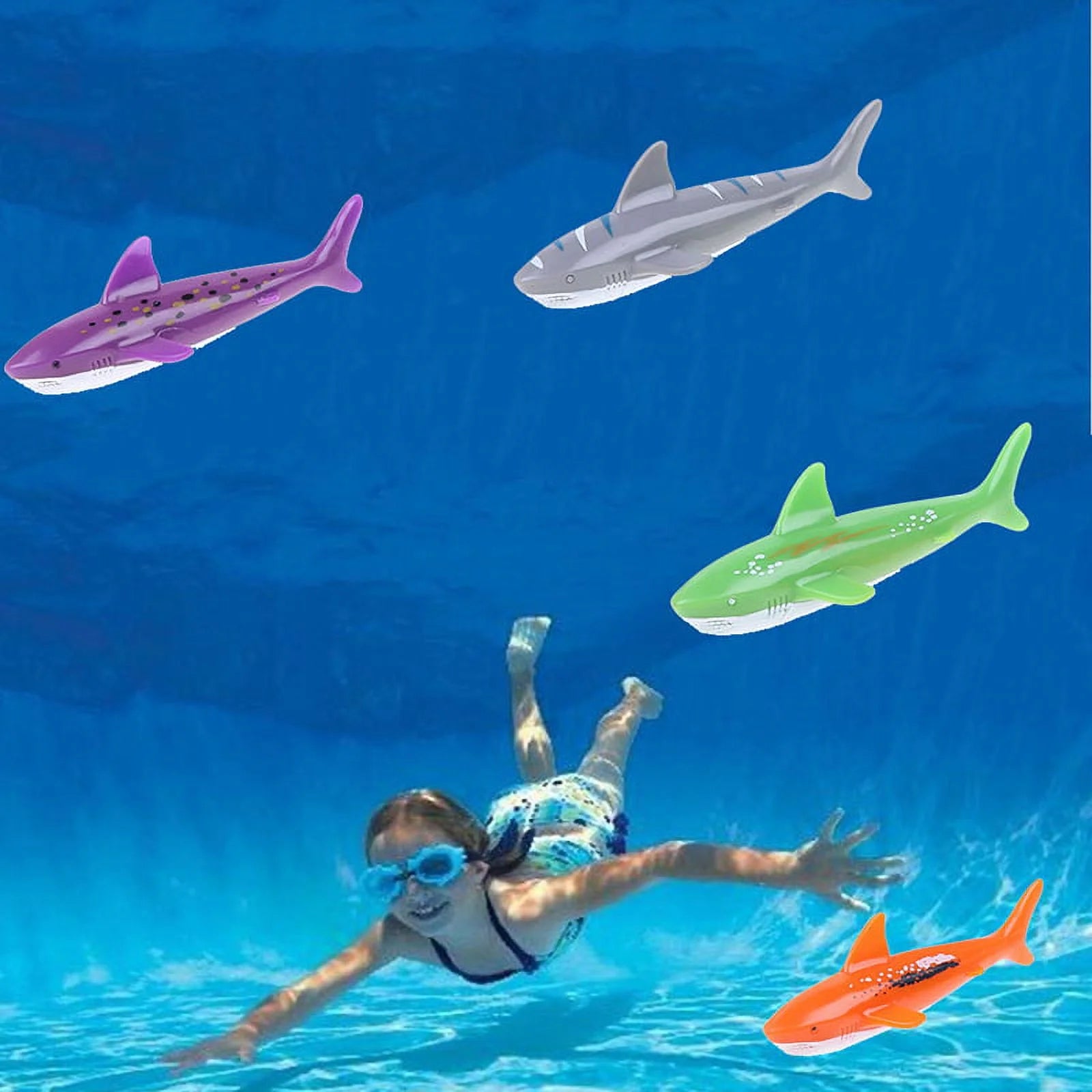 Diving Toy Pool Dive Shark Throwing Water Torpedo Underwater Fun Children Toys Y9622