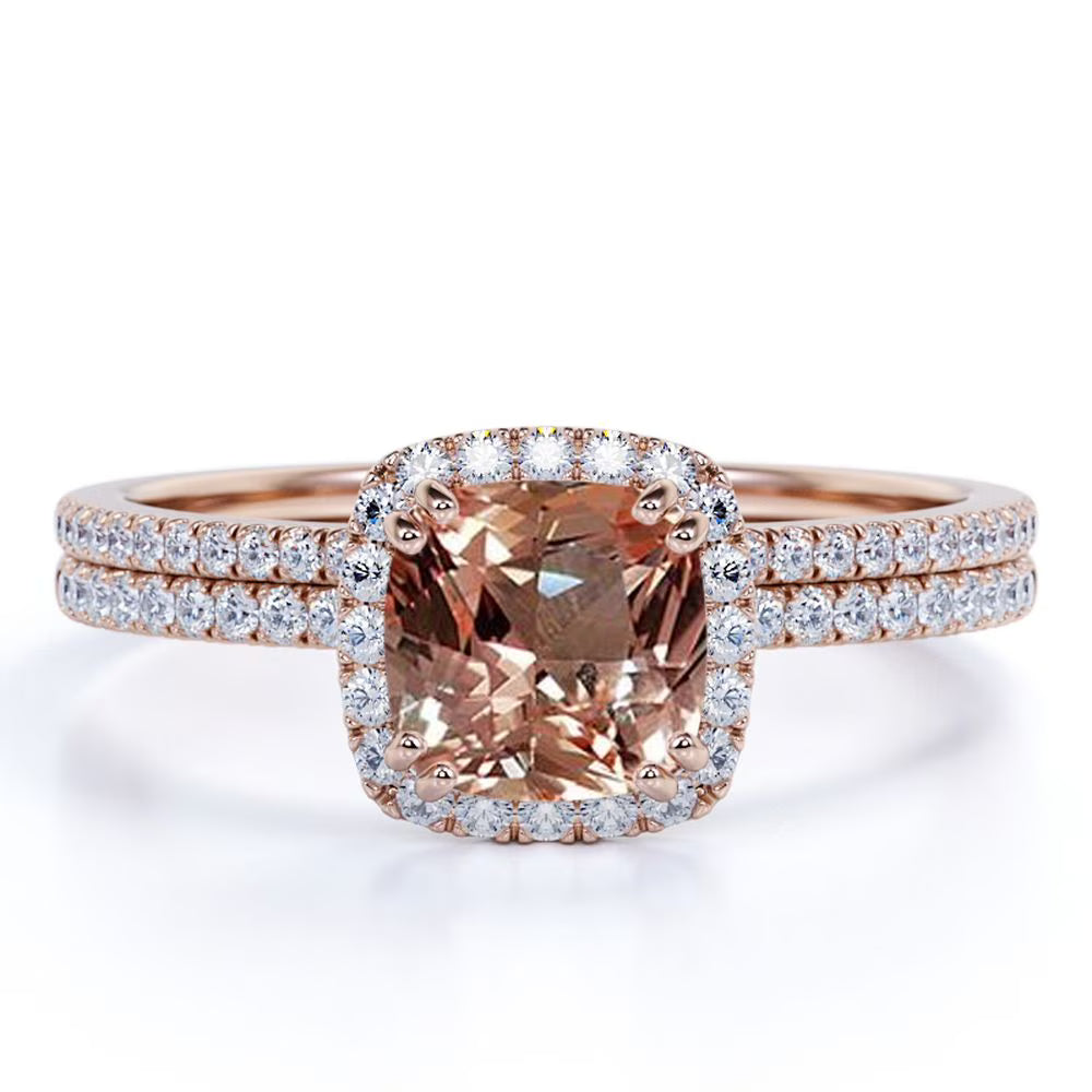 18k Gold Over Silver Bridal Wedding Ring Set K90825