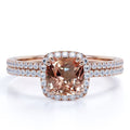 18k Gold Over Silver Bridal Wedding Ring Set K90825