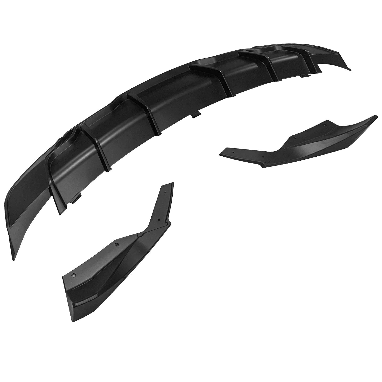 Matte Black 3PC Rear Bumper Lip Diffuser Aprons Q384