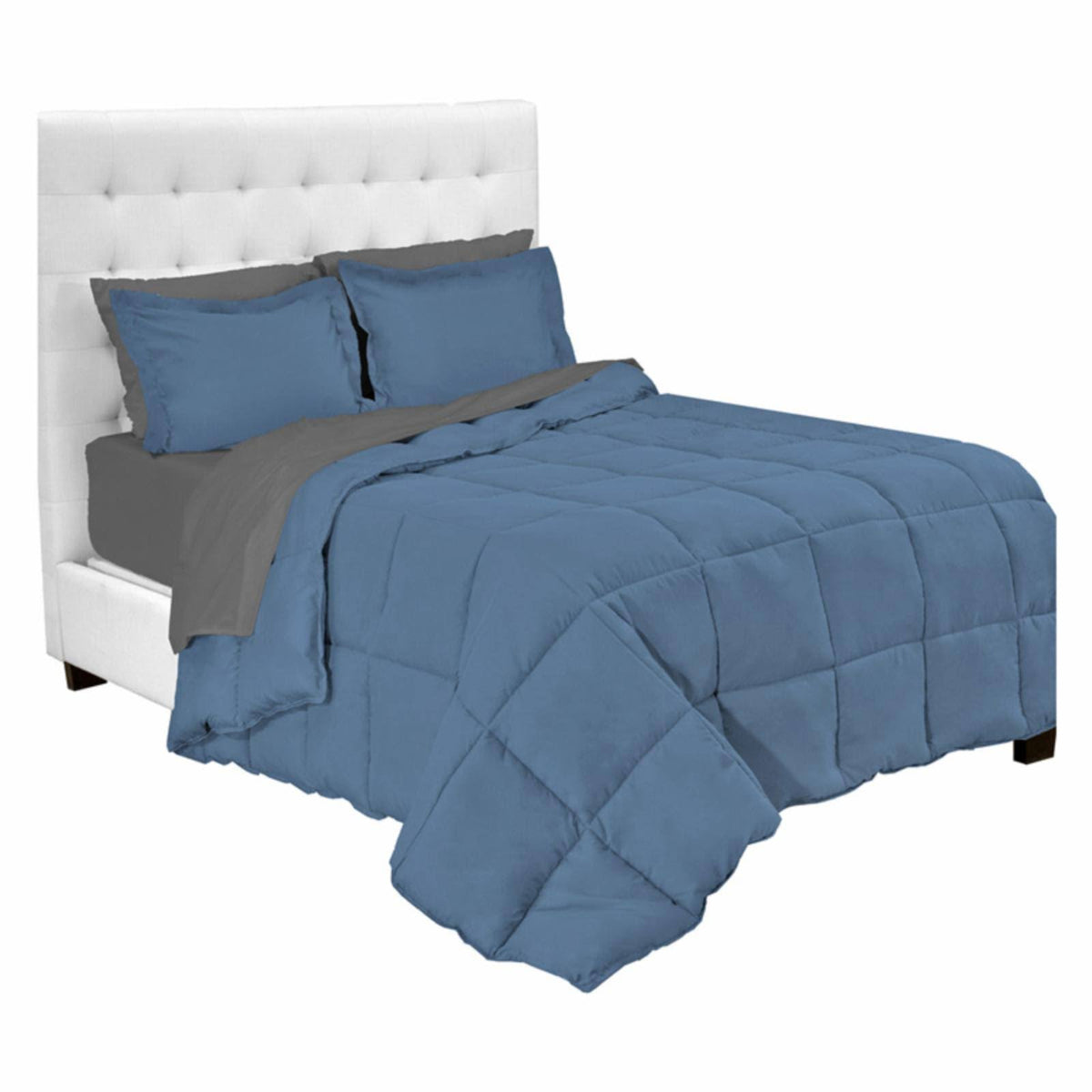Blue Split Head Flex King Microfiber Bed in A Bag F95565