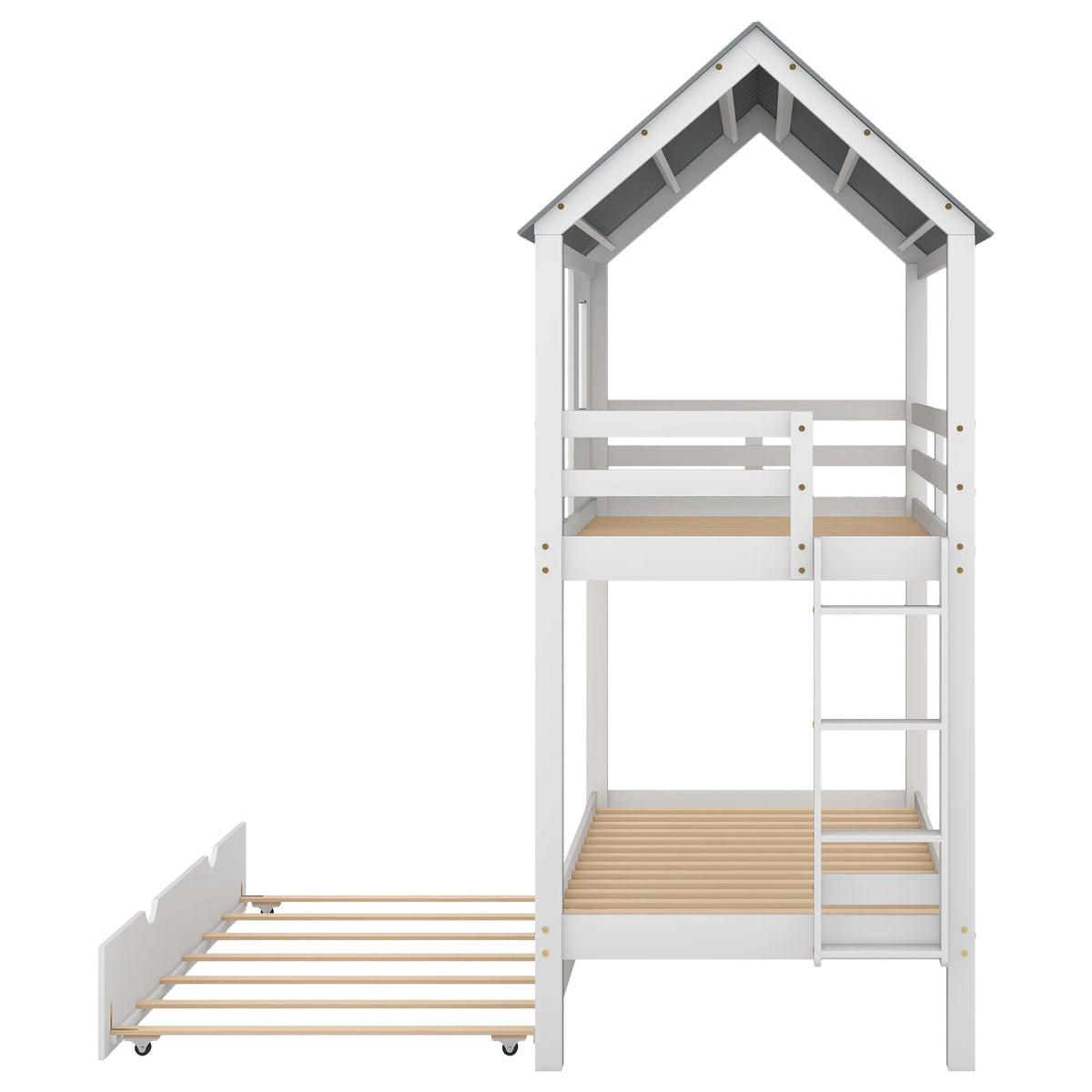 Twin Size House Bunk Bed with Trundle P997