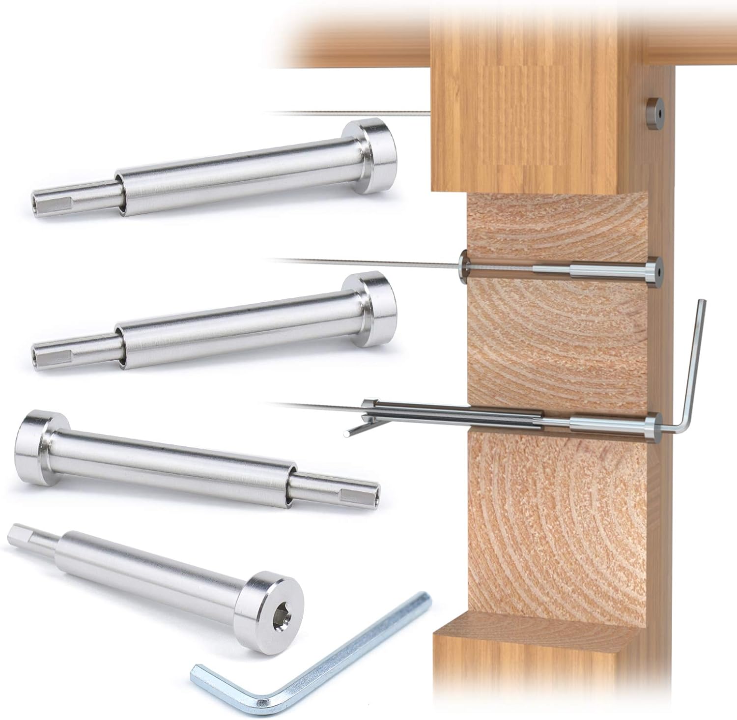 20Pack Invisible Cable Railing Kit 1/8 Swage Tensioner Hardware T316 Stainless Steel J239401