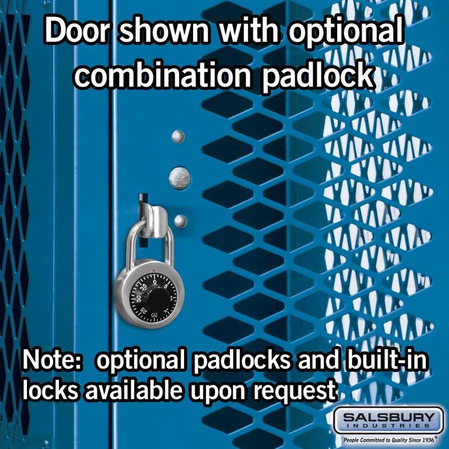 Blue Four Tier Vented Metal Locker W3417