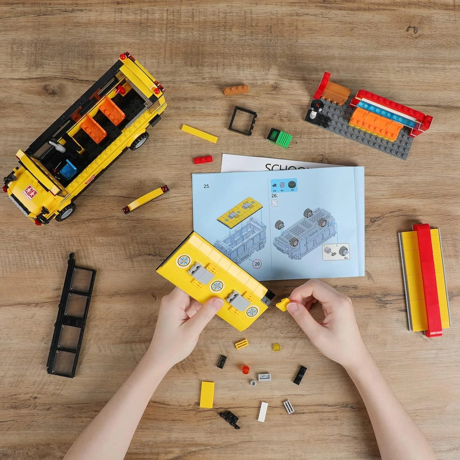 Yellow Bus Building Blocks Toy (488 Pieces) Z608487
