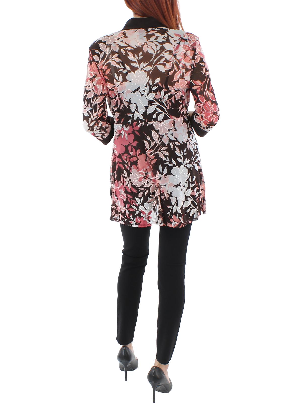 Floral Print Midi Open-Front Blazer W421