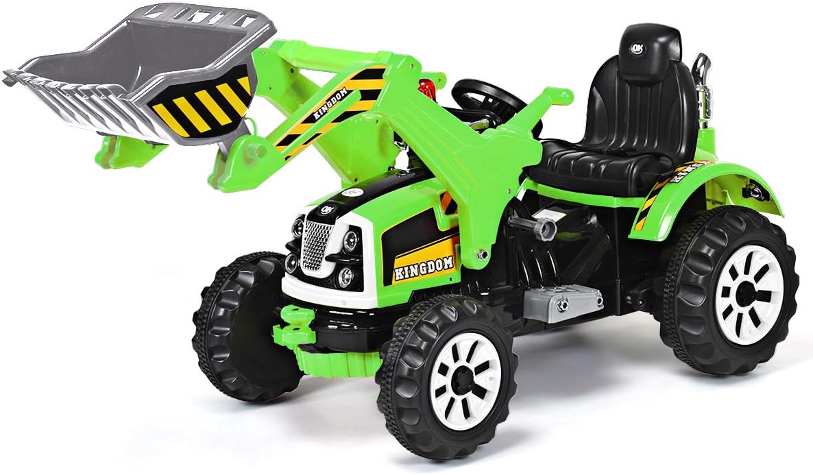 12V Battery Powered Kids Ride On Excavator with Front Loader Digger J4642