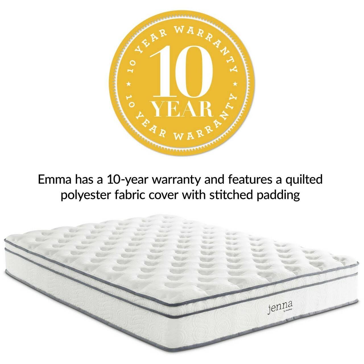 White Queen Size 10inch Fabric Mattress D19716