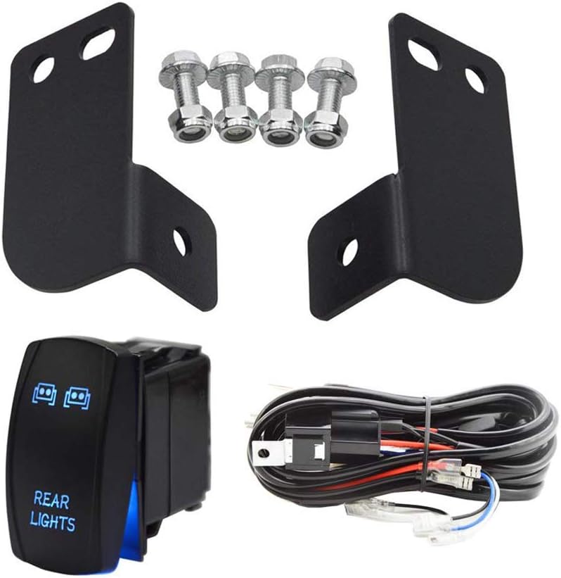 LED Light with Wiring Mount Bracket Kit Rear Roll Cage Spotlight 3 Inch 18W Backup Reverse LED M1974
