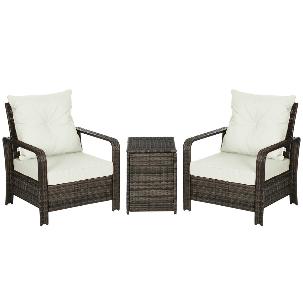 Beige 3 Piece PE Wicker Patio Furniture Set S764539