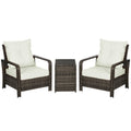 Beige 3 Piece PE Wicker Patio Furniture Set S764539