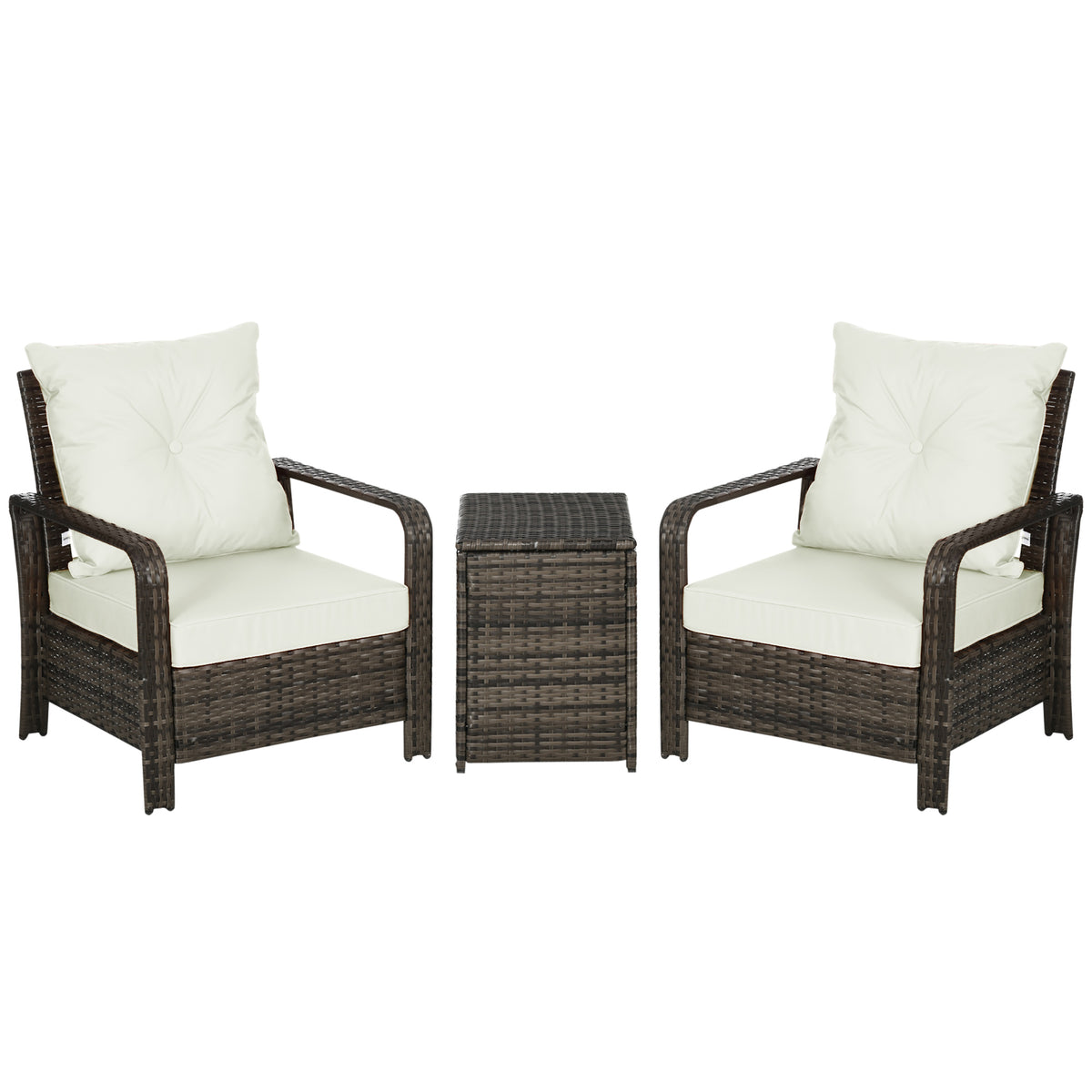 Beige 3 Piece PE Wicker Patio Furniture Set S764539