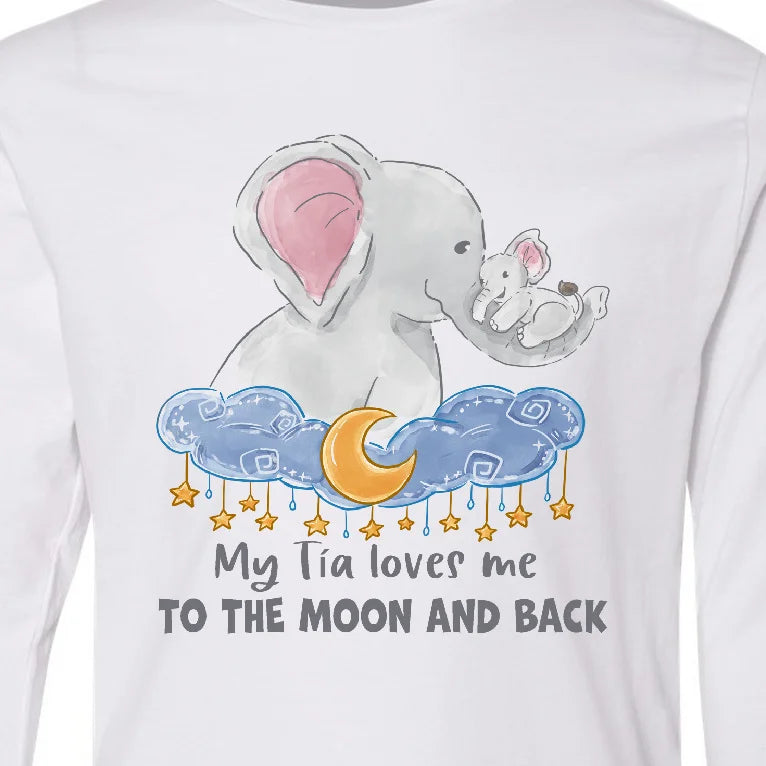 My Tia Loves me to the Moon and Back Elephant Family Long Sleeve Youth T-Shirt H3049