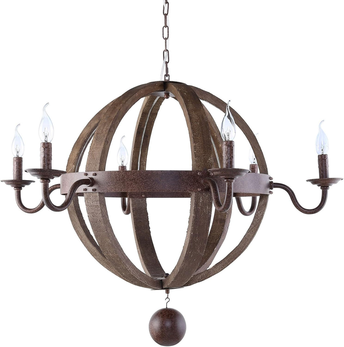 Antique Brass Wood Chandelier B33109