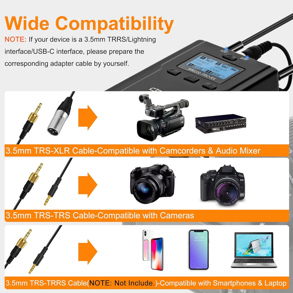 UHF Wireless Lavalier Microphone with Real-time Storage, Dual-Channel F969