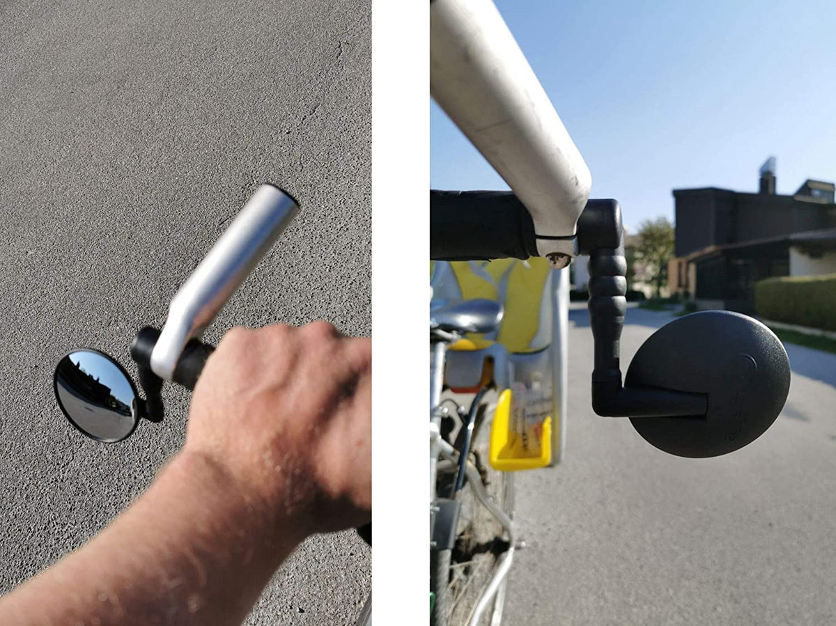 Bike Mirror Rearview, Handlebar Mount Rear View Mirror Wide Angle, Convex Glass, Adjustable Rotation 360° B2980