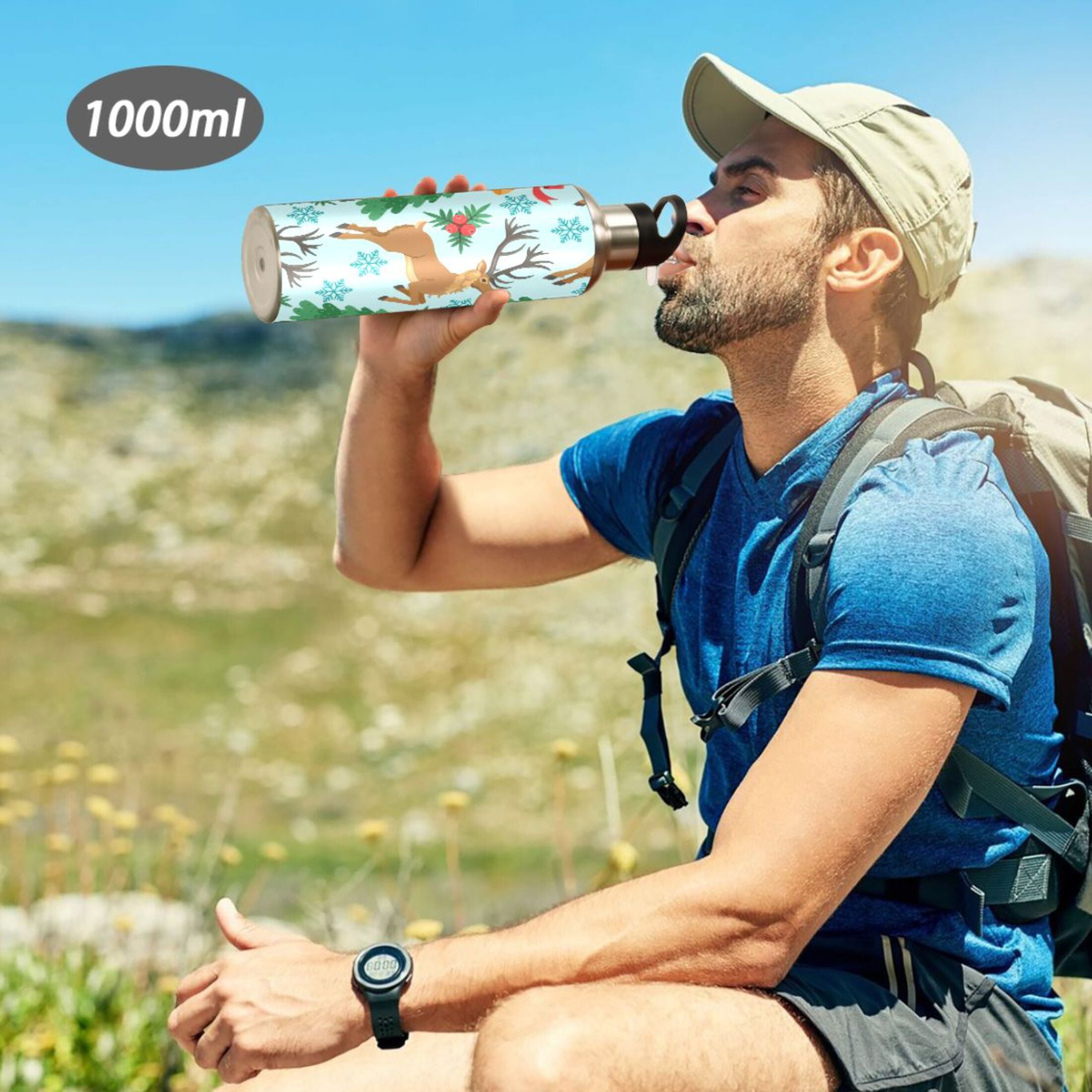 Stainless Steel Insulated Water Bottle with Straw Lid I2899