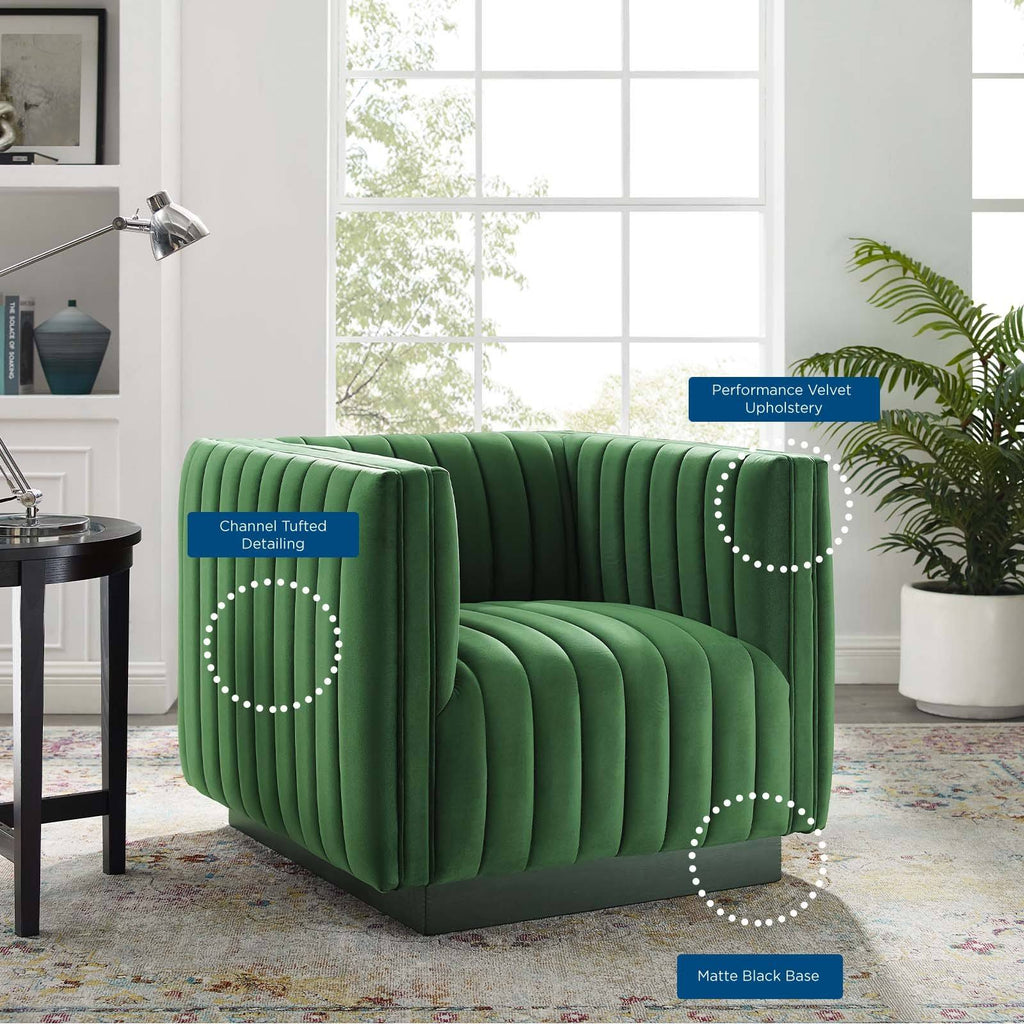 Emerald Performance Velvet Accent Armchair P67177