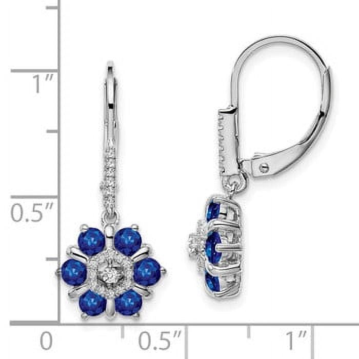 14k White Gold Sapphire and Diamond Earrings N42684