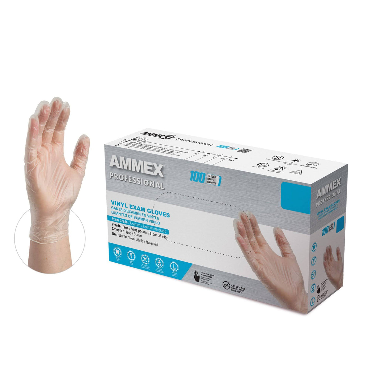 Clear Vinyl Exam Disposable Gloves (Case of 1000) Z8775
