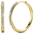 18k Yellow Gold Plated Crystal Hoop Earrings E44874