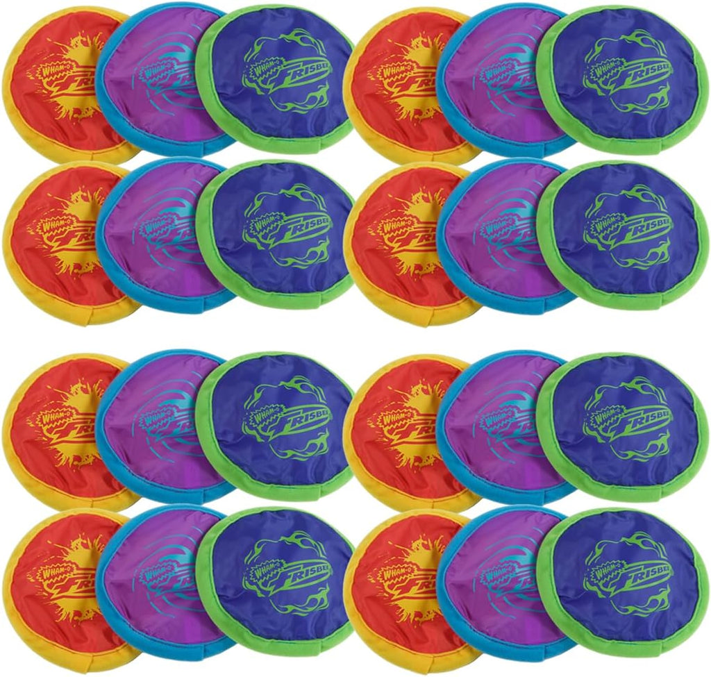 24 Pack Mini Pocket Frisbee (Blue + Green + Yellow) D11379
