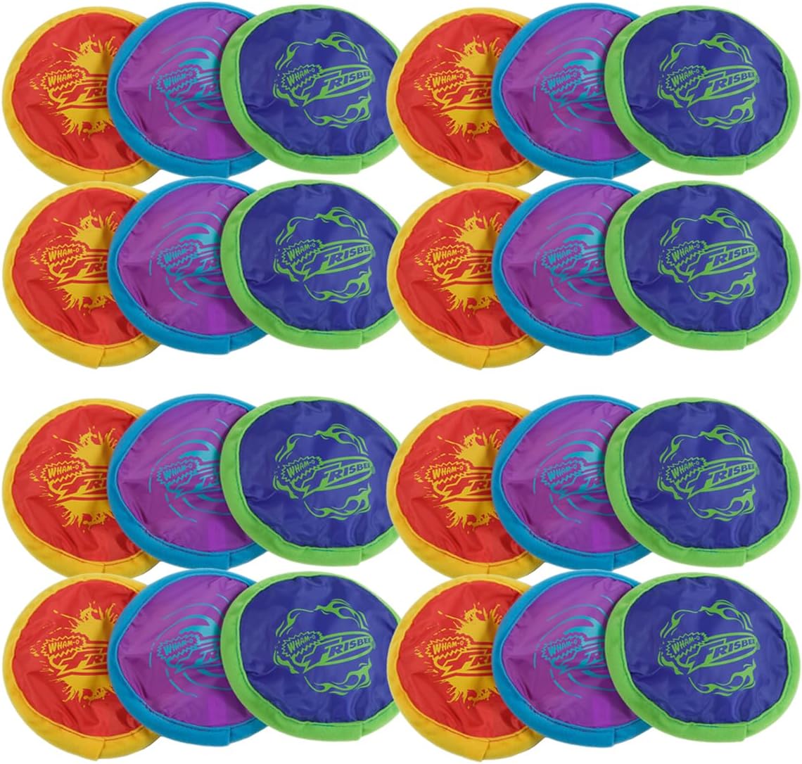 24 Pack Mini Pocket Frisbee (Blue + Green + Yellow) D11379