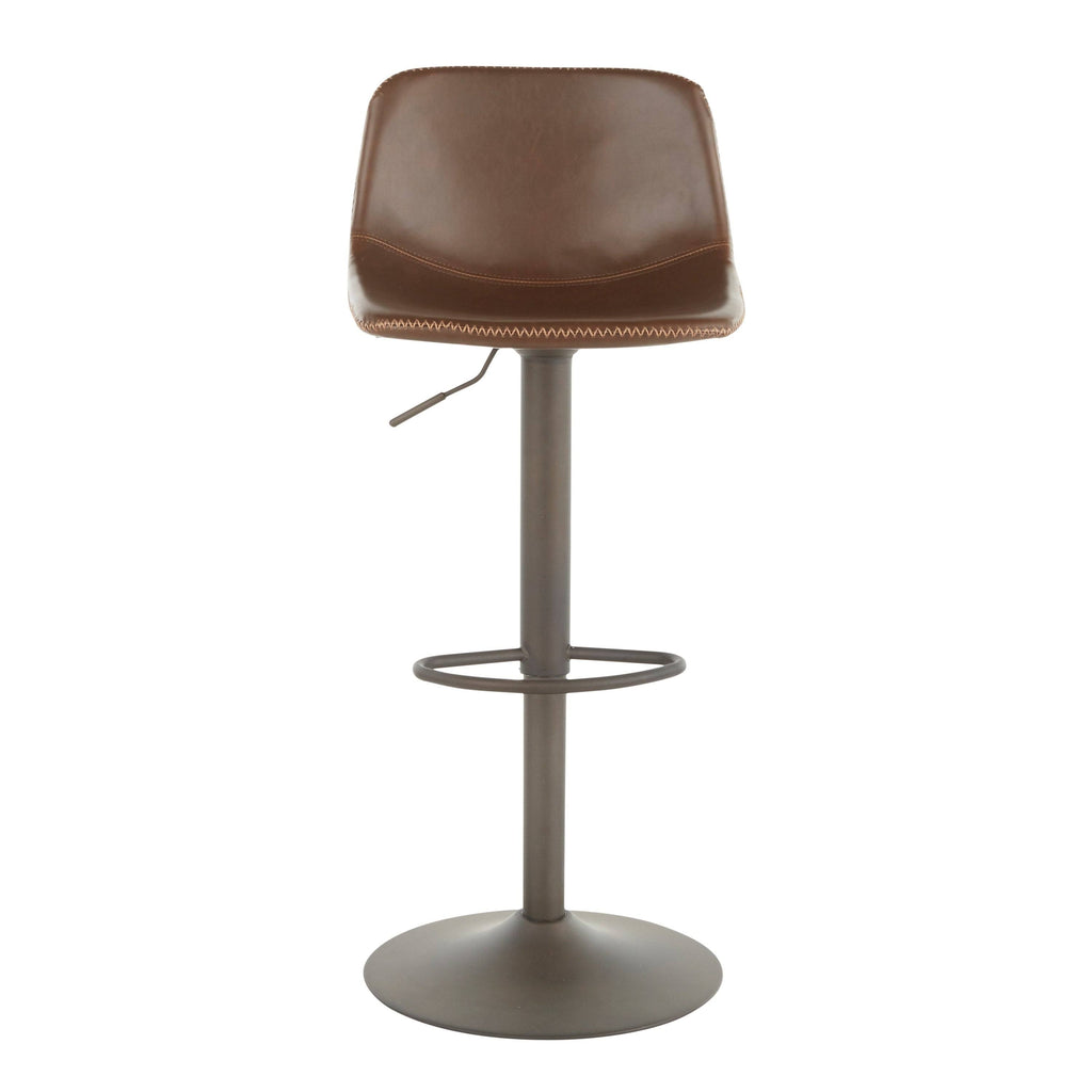 Set of 2 Brown Faux Leather Bar Stool O77553