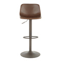 Set of 2 Brown Faux Leather Bar Stool O77553