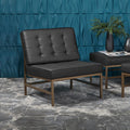 Bronze/Black Bonded Leather Accent Chair with Woven Webbing Seat I25712
