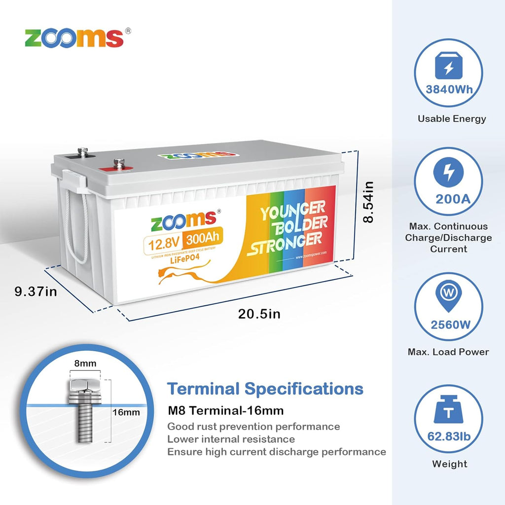 12V 100Ah LiFePO4 Deep Cycle Battery W5848