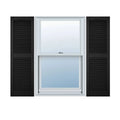 Black Vinyl Louvered Shutters Pair R9079