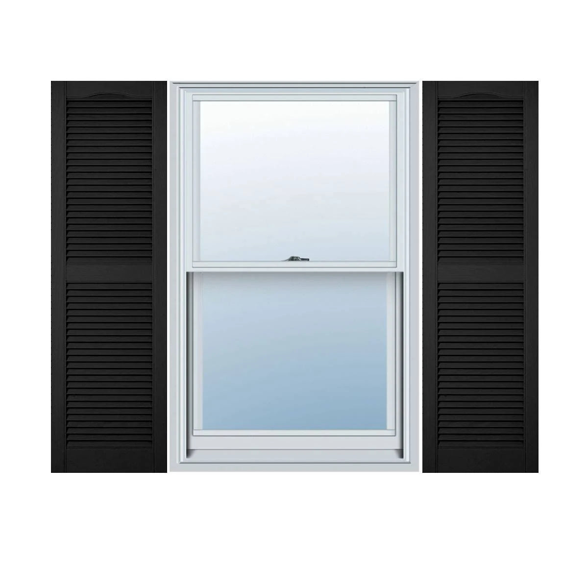 Black Vinyl Louvered Shutters Pair R9079
