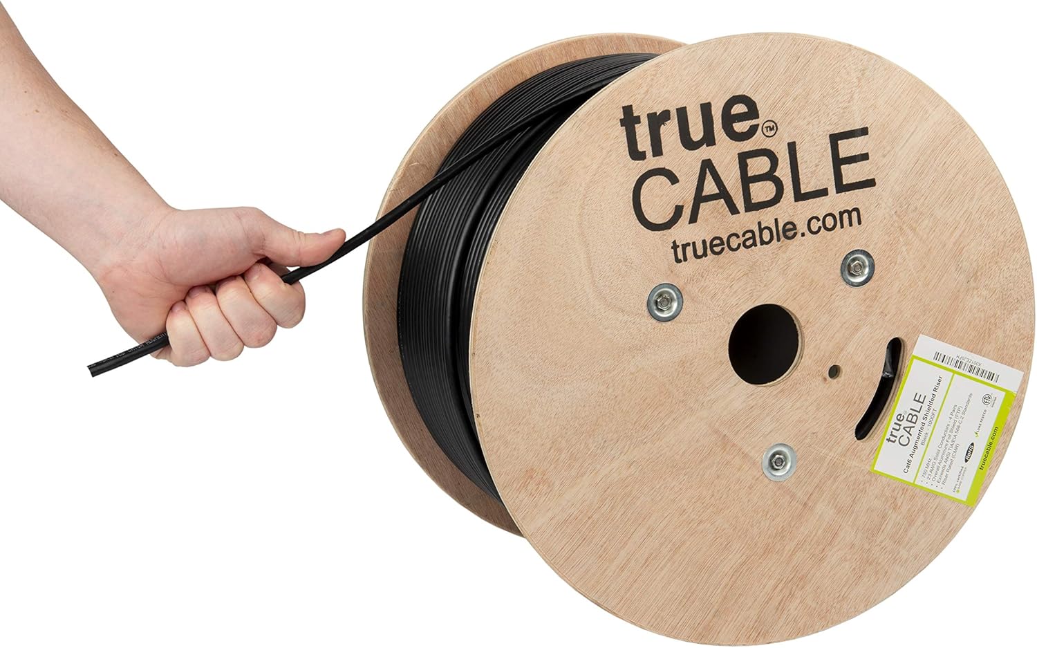 1000ft Black 23AWG Solid Bare Copper Bulk Ethernet Cable W7107