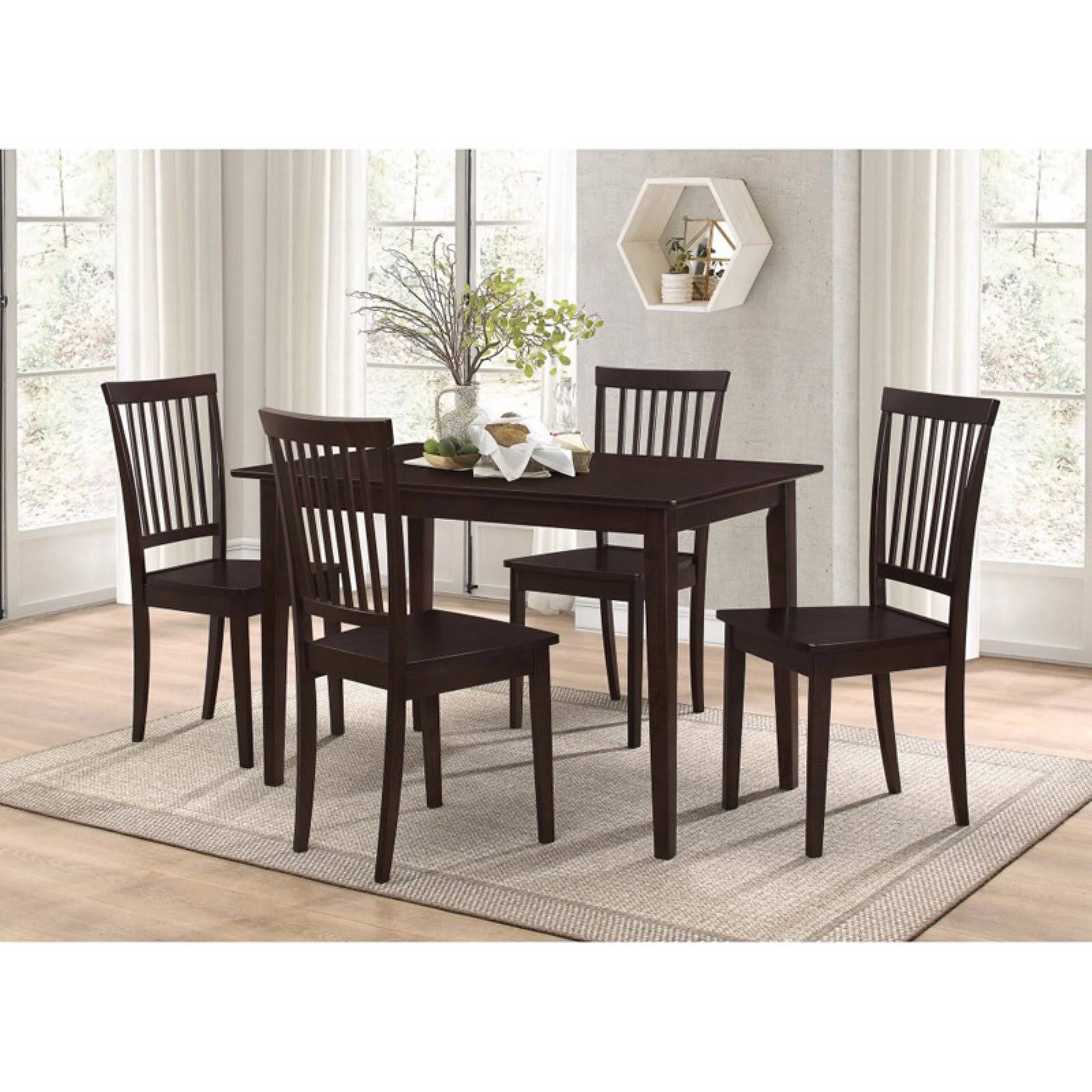 5 Piece Wooden Dining Set, Brown O5642