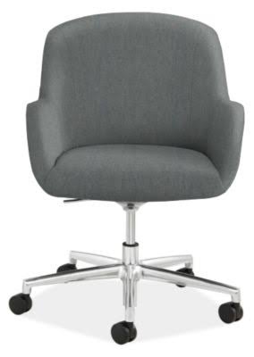 Ergonomic Rolling Office Chair in Cadet Blue Grey Performance Fabric C1031