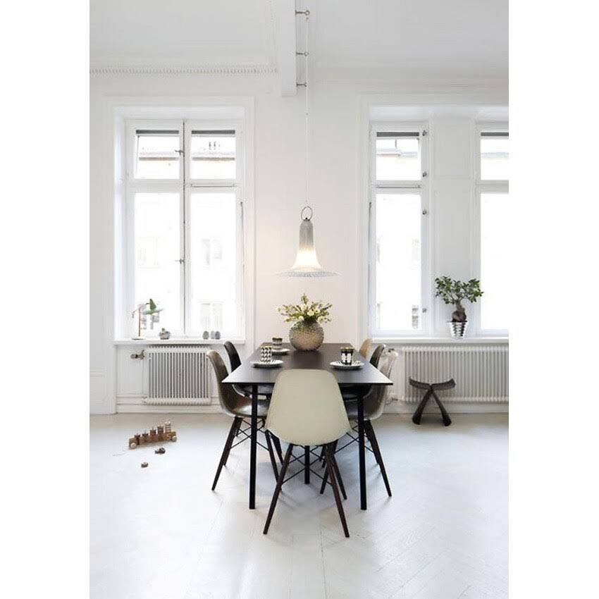 Grey Plastic Eiffel Dining Armless Chair Z30957