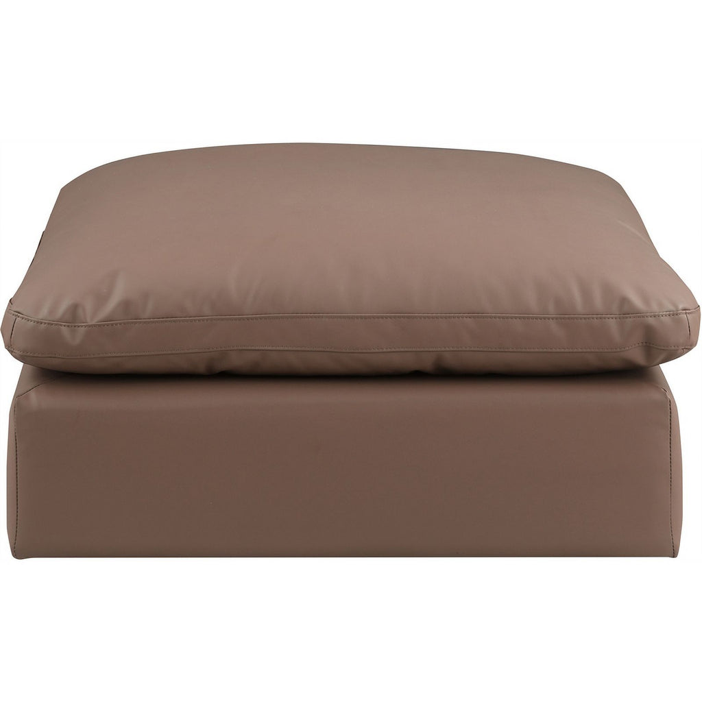Brown Vegan Leather Ottoman W92185