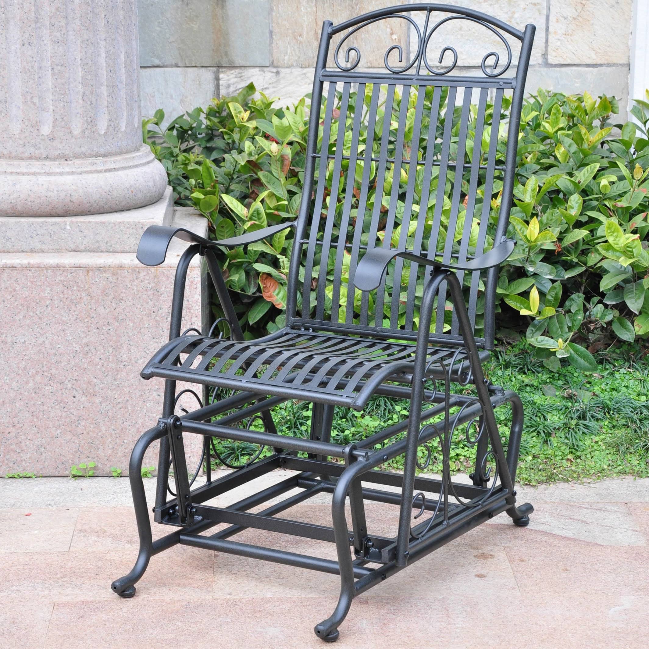 Rustic Brown Iron Glider W3849