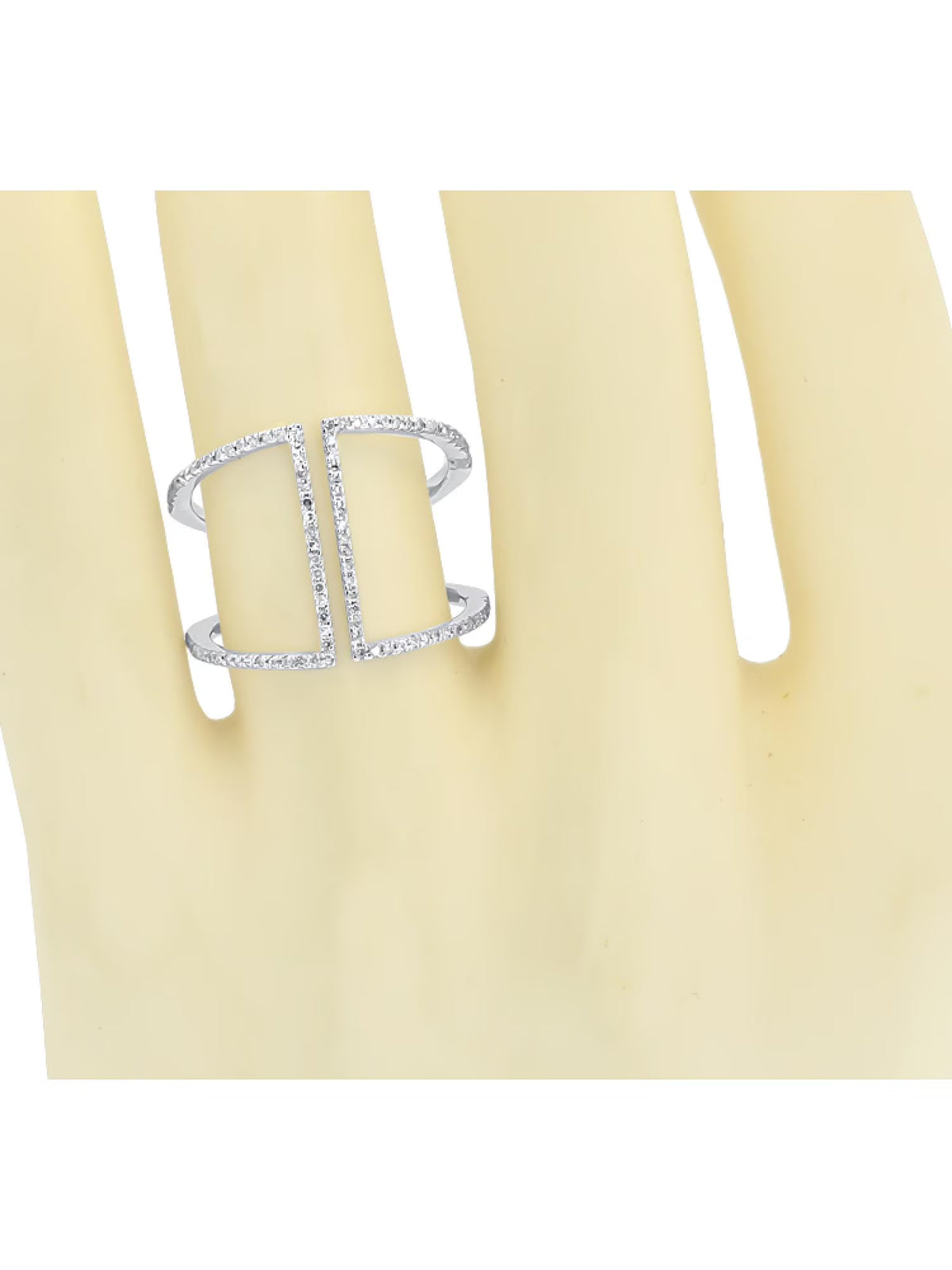 14k White Gold Diamond Geometric Ring V4658