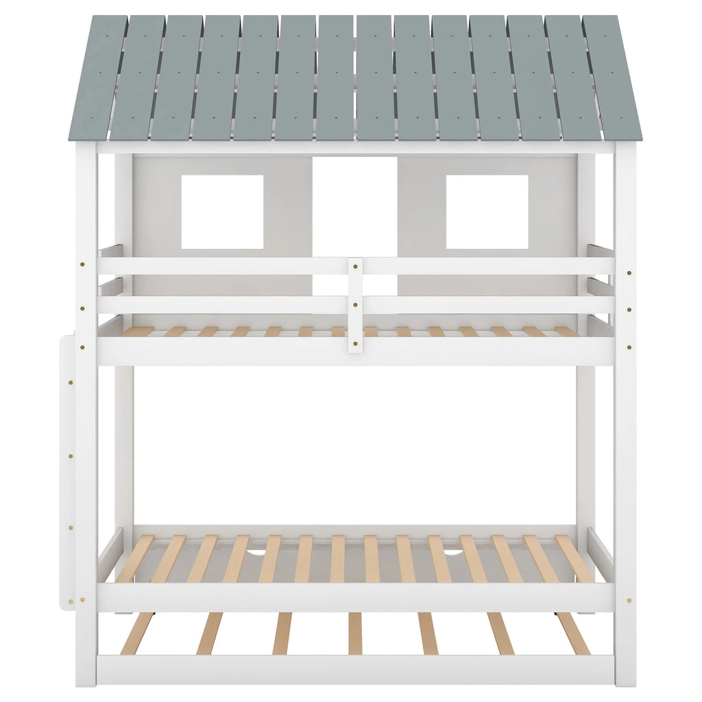 Twin Size House Bunk Bed with Trundle P997