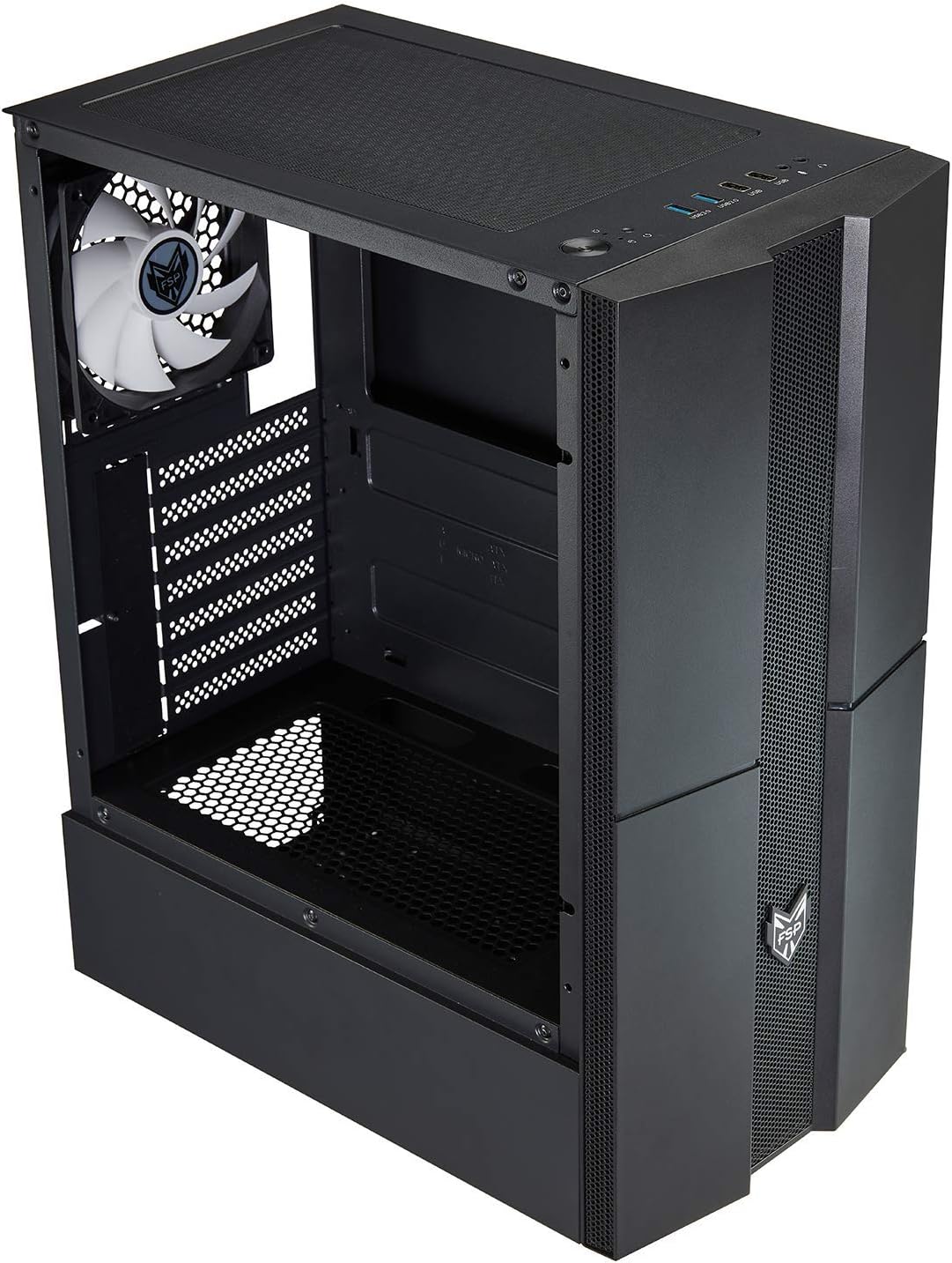 ATX Mid Tower PC Gaming Case with Tempered Glass Side Panel N3328