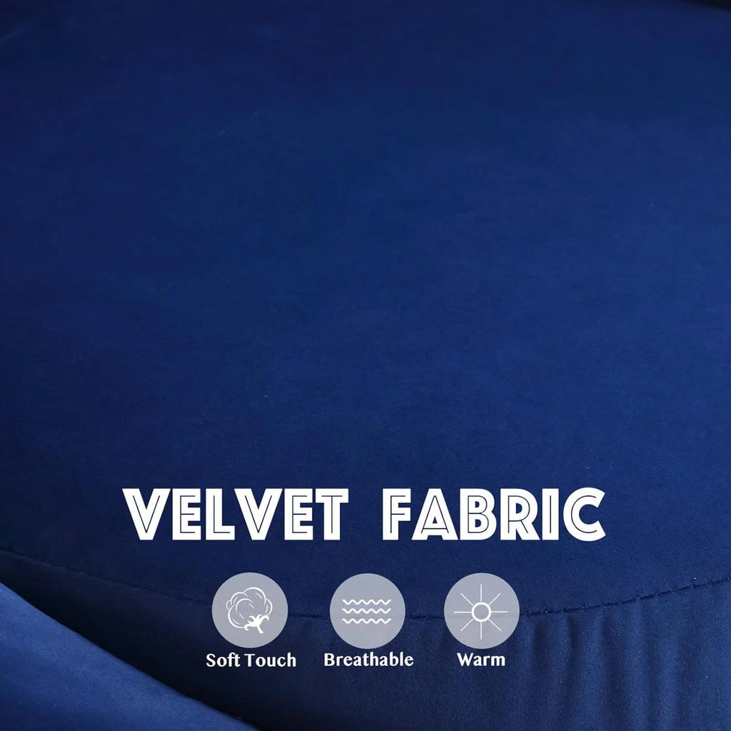 Blue Velvet Swivel Barrel Chair D2941