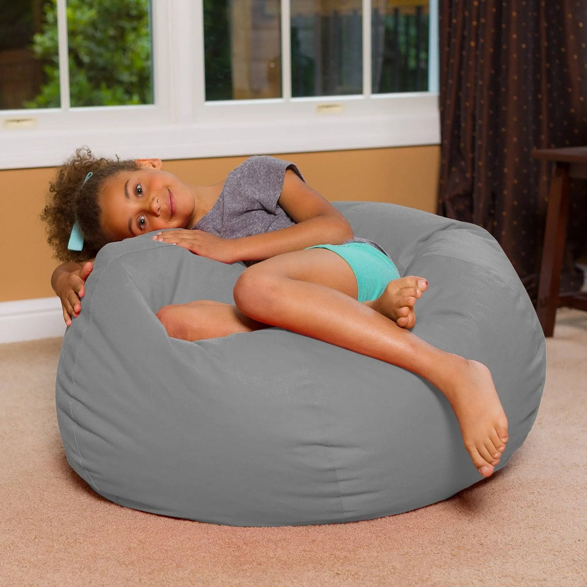48 inch Extra Large Canvas Bean Bag Chair with Machine Washable Cover U63293